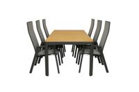 Qopps Mikos tuintafel 220 met 4 Palsa gasveer verstelbare tuinstoel