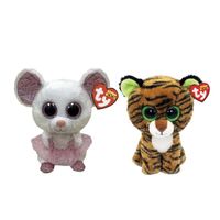 Ty - Knuffel - Beanie Boo's - Nina Mouse & Tiggy Tiger - thumbnail