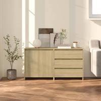 2 st Dressoirs bewerkt hout sonoma eikenkleurig