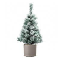 Mini kunst kerstboom besneeuwd 60 cm inclusief taupe pot