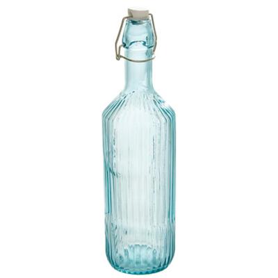 Secret de Gourmet Beugelfles / Weckfles - blauw glas - luchtdicht - 1 liter - waterfles