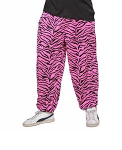 Baggy Broek 80&apos;s zebra roze