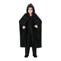 Halloween Dracula cape - voor kinderen - fluweel - zwart - L120 cm - thumbnail
