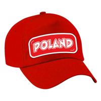 Verkleed feest pet - rood - Polen - landen thema - zonneklep pet - volwassenen