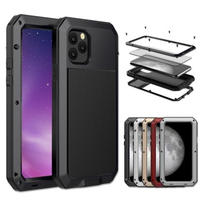 Voor iPhone 11 Pro metalen Armor Triple proofing beschermhoes (zwart)