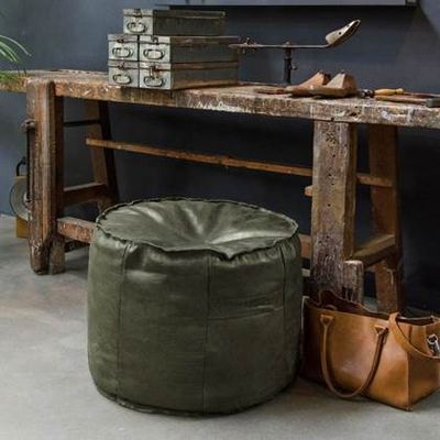 Shabbies Poef Ginger Africa Leder - 5 kleuren