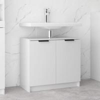 Badkamerkast 64,5x33,5x59 cm bewerkt hout hoogglans wit