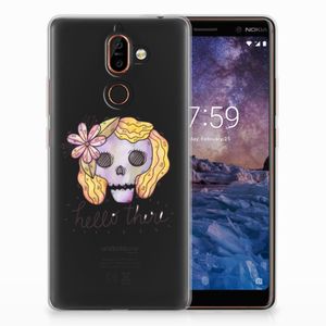 Silicone Back Case Nokia 7 Plus Boho Skull