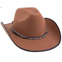 Cowboyhoed voor volwassenen - bruin - Carnaval verkleed - Western - sheriff - cowboy