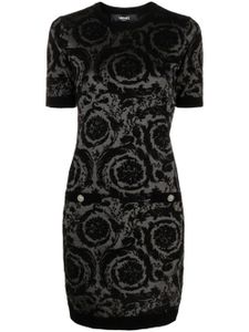 Versace robe courte à motif monogrammé en jacquard - Noir