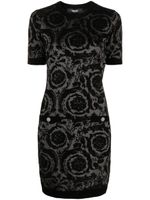 Versace robe courte à motif monogrammé en jacquard - Noir - thumbnail