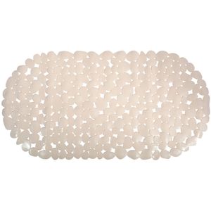 MSV Douche/bad anti-slip mat - badkamer - pvc - beige - 35 x 68 cm - Badmatjes