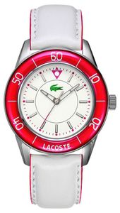 Lacoste horlogeband 2000561 / LC-42-3-29-2204 Leder Wit 20mm + wit stiksel