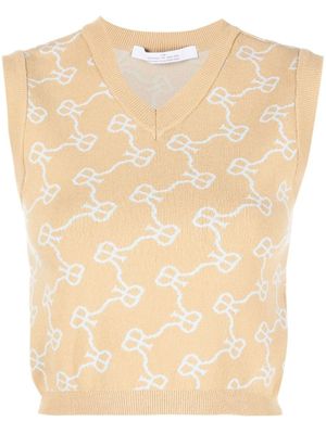 Rokh débardeur en maille à motif monogrammé - Tons neutres