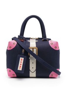 Marni sac à main Cubic à motif en jacquard - Bleu