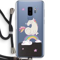 Regenboog eenhoorn: Samsung Galaxy S9 Plus Transparant Hoesje met koord