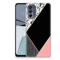 Motorola Moto G62 5G | TPU Hoesje | Zwart Roze Vormen