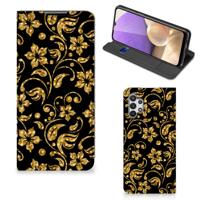 Samsung Galaxy A32 5G Smart Cover Gouden Bloemen