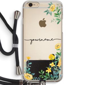 Gele bloemen: iPhone 6 / 6S Transparant Hoesje met koord
