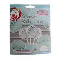 Globos ballonnen met confetti 6 stuks transparant /zilver