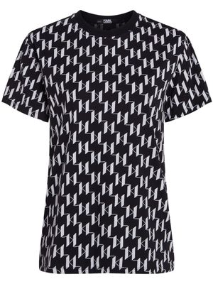 Karl Lagerfeld t-shirt en coton biologique à motif monogrammé - Noir