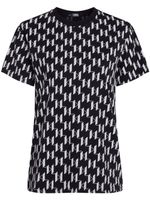 Karl Lagerfeld monogram-print organic-cotton T-shirt - Noir - thumbnail