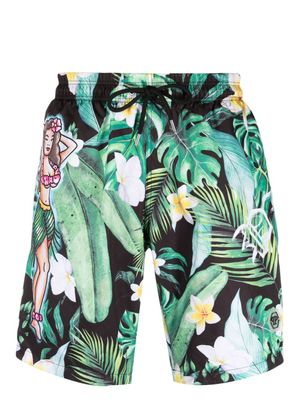 Philipp Plein short de bain à fleurs - Vert Philipp Plein short de bain à fleurs - Vert
