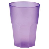 Drinkglazen frosted - lila paars - 6x - 420 ml - onbreekbaar kunststof - Feest/cocktailbekers
