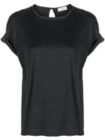 Brunello Cucinelli t-shirt à détail ouverture goutte d'eau - Gris - thumbnail