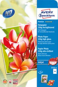 Avery-Zweckform Premium Photo Paper Inkjet 2556-20 Fotopapier DIN A4 250 g/m² 20 vellen Hoogglans