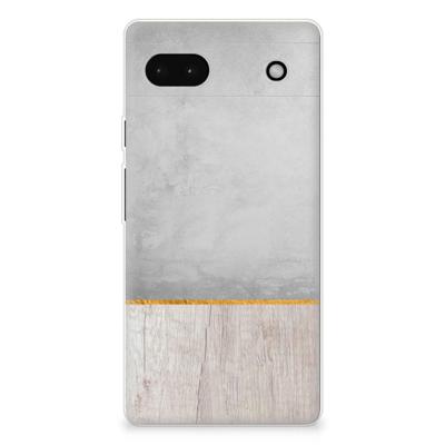 Google Pixel 6A | Bumper Hoesje | Wood Concrete
