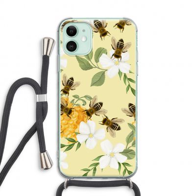 No flowers without bees: iPhone 11 Transparant Hoesje met koord