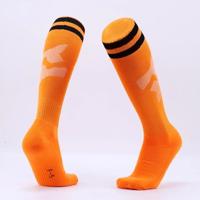 Kinderen voetbal sokken jongens Soccer sok Kid boven knie Plain sokken lange voetbal kousen mannen over knie hoge sok grootte: Kids grootte (oranje)