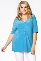 Yoek Shirt met strik relax | Blauw | Maat 54/56