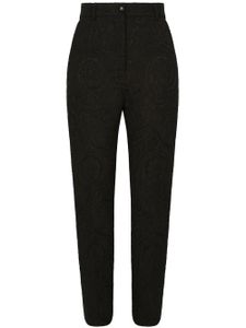 Dolce & Gabbana pantalon en jacquard à taille haute - Noir