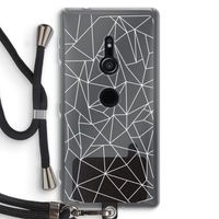 Geometrische lijnen wit: Sony Xperia XZ2 Transparant Hoesje met koord