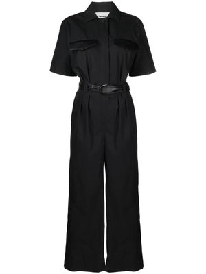 Nanushka combinaison à taille ceinturée - Noir