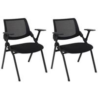 Beliani - VALDEZ - Set van 2 stoelen - Zwart - Polyester