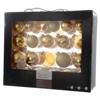 42x Gouden glazen kerstballen 5-6-7 cm mat/glans/glitter