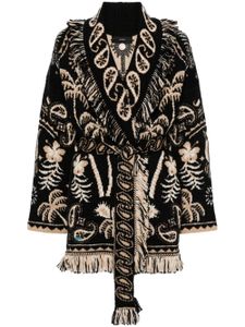 Alanui cardigan Lush Nature Foulard en jacquard - Noir