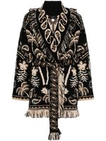 Alanui cardigan Lush Nature Foulard en jacquard - Noir