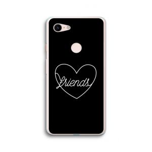 Friends heart black: Google Pixel 3 XL Transparant Hoesje