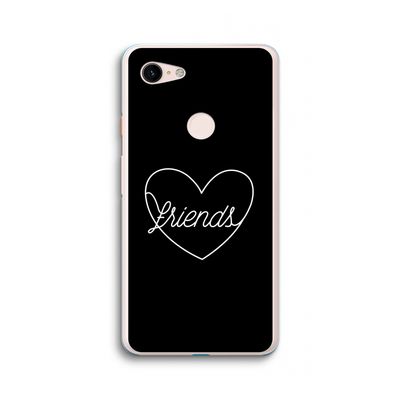 Friends heart black: Google Pixel 3 XL Transparant Hoesje