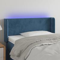 Hoofdbord LED 93x16x78/88 cm fluweel blauw