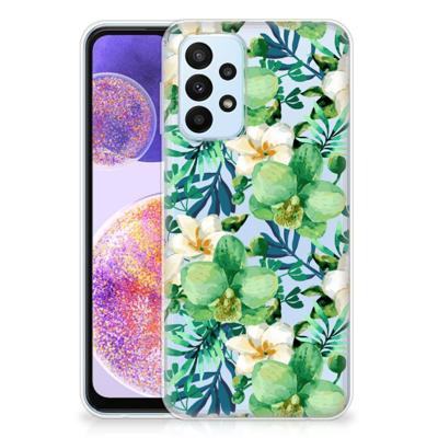 Samsung Galaxy A23 | TPU Case | Orchidee Groen Samsung Galaxy A23 | TPU Case | Orchidee Groen
