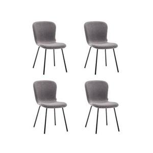 Furnihaus Eetkamerstoelen Set van 4 - Luca - Teddy - Grijs