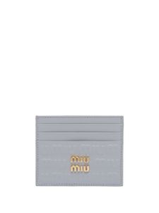 Miu Miu porte-cartes à logo embossé - Gris