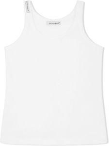Dolce & Gabbana Kids débardeur à patch logo - Blanc