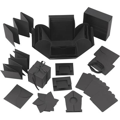 Creativ Company Explosion box, afm 7x7x7,5+12x12x12 cm, zwart, 1 stuk