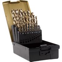 Ivana metaalborenset [25-delig] - cobalt - DIN 338 - gold finish - 1 t/m 13/0,5 mm oplopend - in cassette